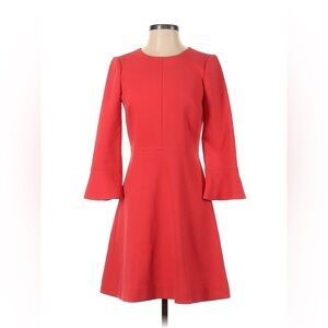 JCrew Poppy Red Flare Dress, Sz 8 zip back